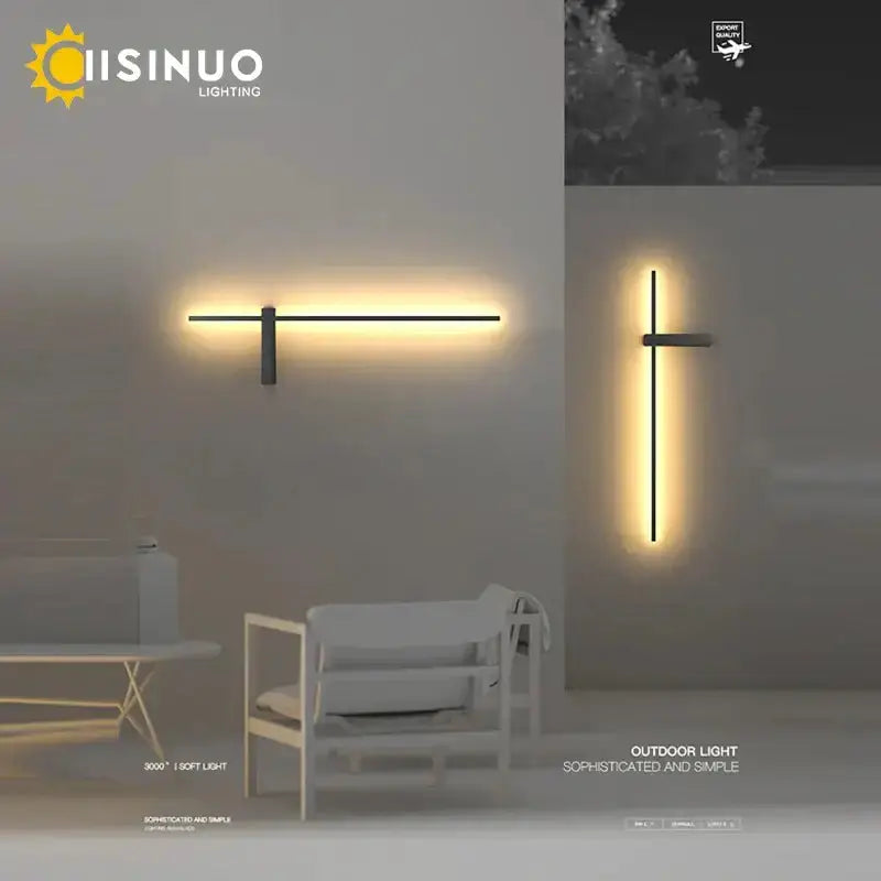 Modern minimalist black aluminum outdoor wall sconce porch light by Decorbites warm 3000K light on Tampa Home & Garden Store