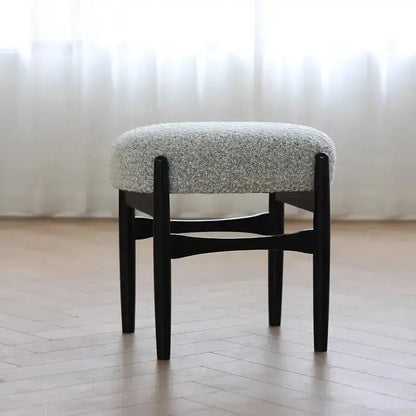 Mid-century gray ash wood makeup bench with black legs Decorbites on Tampa Home & Garden Store