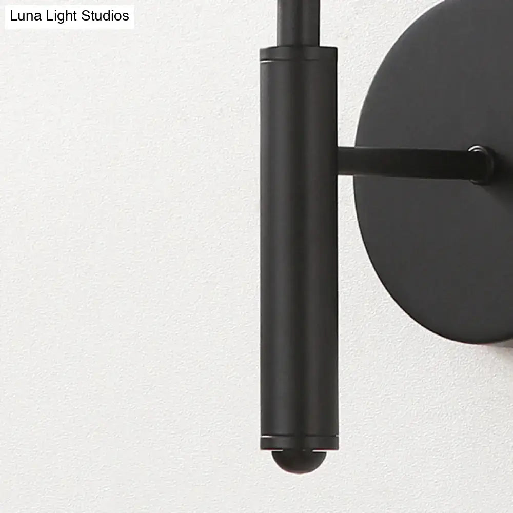 Black Textured Glass Sconce by Decorbites, cylindrical black fixture with round wall mount on Tampa Home & Garden Store