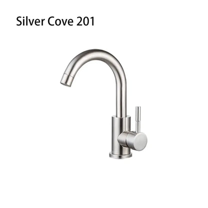 Stainless gooseneck bathroom sink faucet with single lever Decorbites on Tampa Home & Garden Store