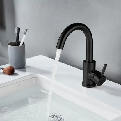 Decorbites black stainless kitchen faucet with high-arc spout and single lever on Tampa Home & Garden Store