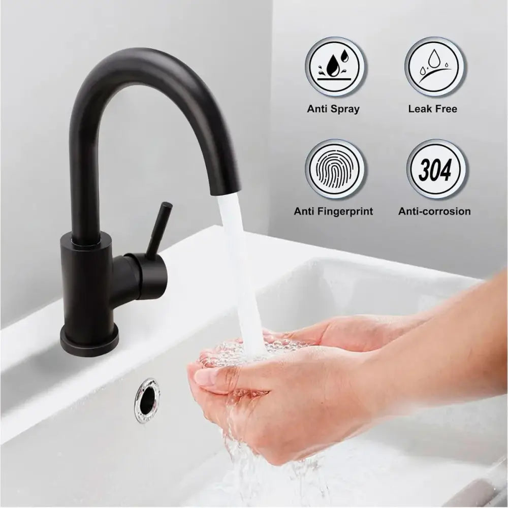 Black Stainless Kitchen Faucet by Decorbites with matte black finish for bathroom sinks on Tampa Home & Garden Store