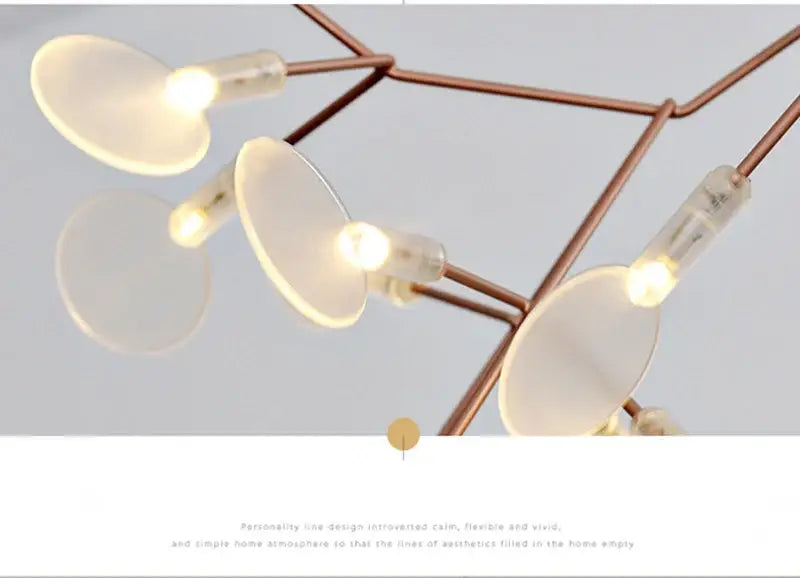 Rose Gold Branch Chandelier by Decorbites with coppery branches and warm bulbs on Tampa Home & Garden Store