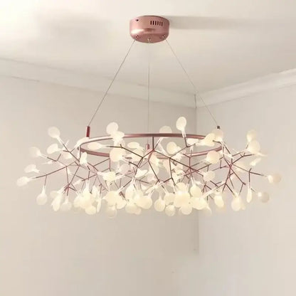 Rose Gold Branch Chandelier by Decorbites, rose gold metal ring with branching glass accents on Tampa Home & Garden Store