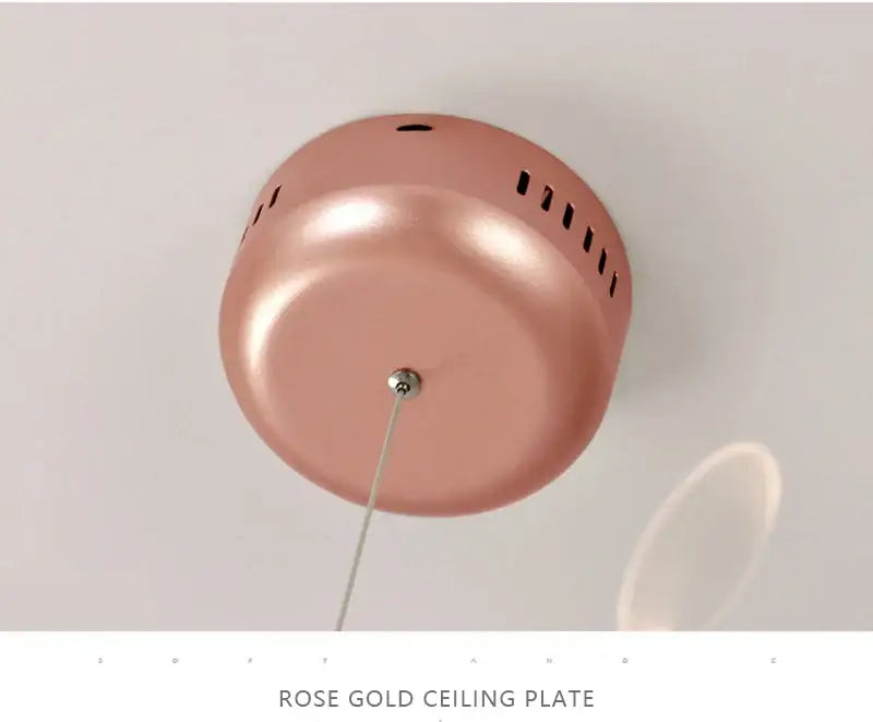 Rose Gold Branch Chandelier ceiling plate with single hanging cord, rose gold finish on Tampa Home & Garden Store
