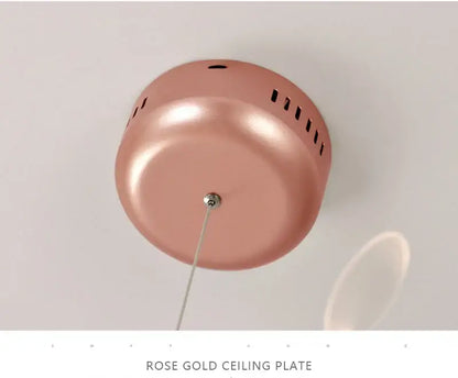 Rose Gold Branch Chandelier ceiling plate with single hanging cord, rose gold finish on Tampa Home & Garden Store