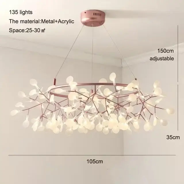 Rose Gold Branch Chandelier by Decorbites with metal + acrylic branches on Tampa Home & Garden Store