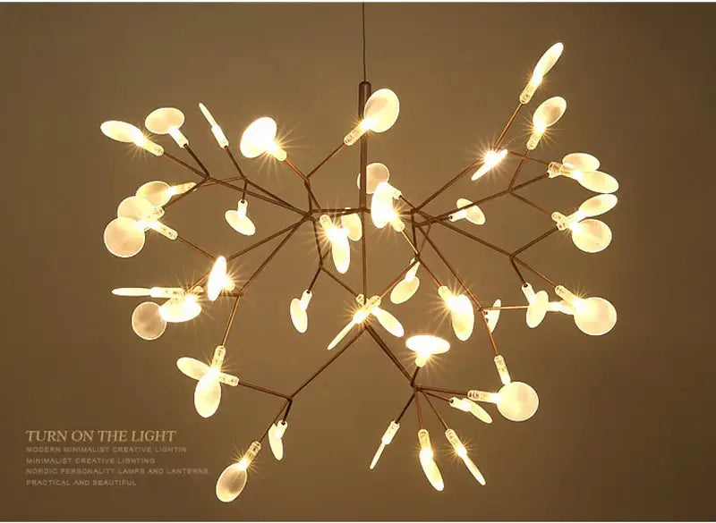 Rose Gold Branch Chandelier by Decorbites with a branching metal frame and warm LED bulbs on Tampa Home & Garden Store
