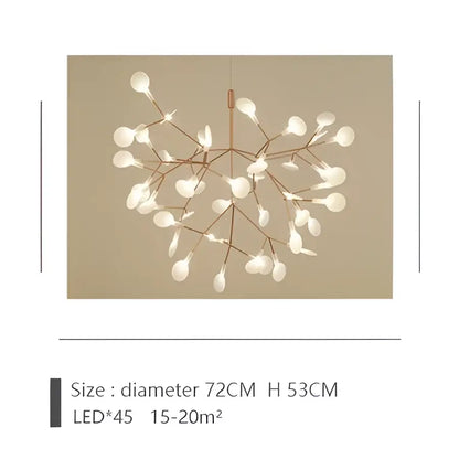 Rose Gold Branch Chandelier by Decorbites, rose-gold metal branch frame with 45 LED bulbs on Tampa Home & Garden Store