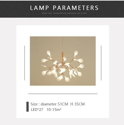 Rose Gold Branch Chandelier by Decorbites with rosegold branches and frosted glass bulbs on Tampa Home & Garden Store
