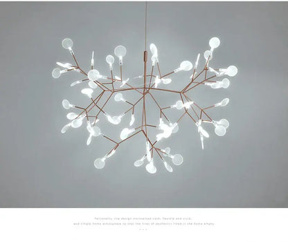 Rose Gold Branch Chandelier by Decorbites with twig-like copper arms and frosted bulbs on Tampa Home & Garden Store