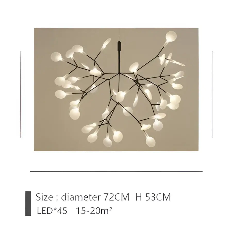Rose Gold Branch Chandelier by Decorbites, 72 cm, metal branch design with LED bulbs on Tampa Home & Garden Store