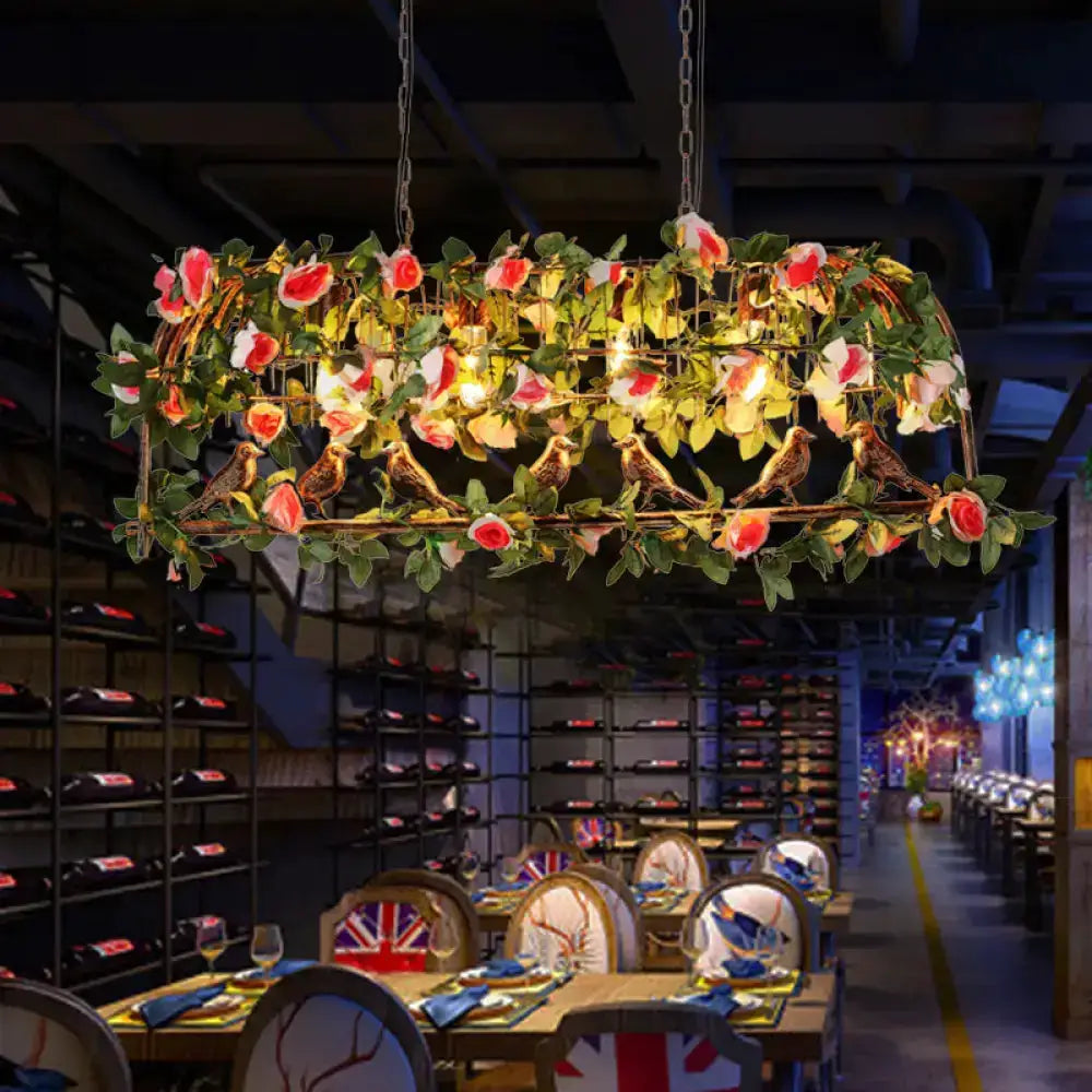 Floral brass birdcage pendant light with roses and birds, Decorbites on Tampa Home & Garden Store