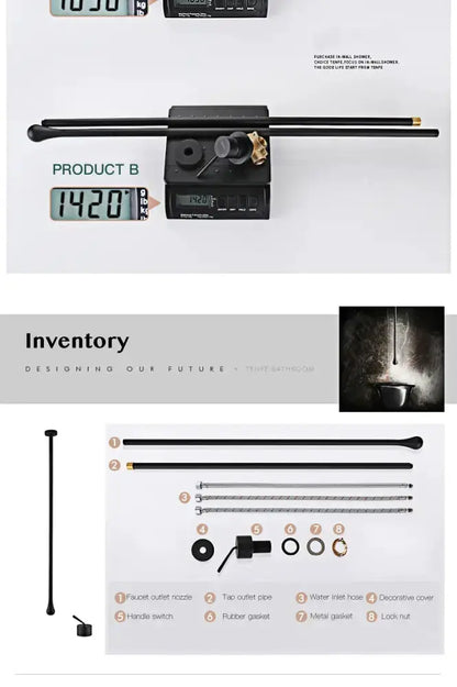 Decorbites modern brass black single-handle bathroom faucet hardware kit with 8 parts on Tampa Home & Garden Store