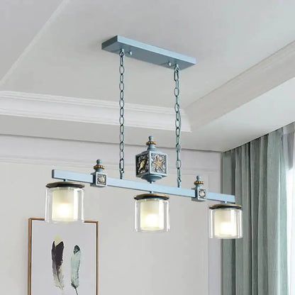Cartoon sky water blue shell chandelier kitchen island pendant light with glass shades on Tampa Home & Garden Store