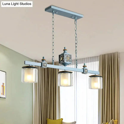 Cartoon sky water blue shell chandelier 3-light kitchen island pendant light Decorbites on Tampa Home & Garden Store