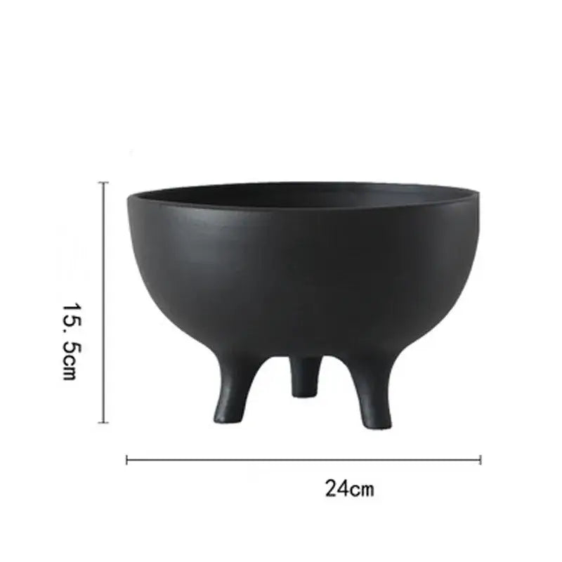 White ceramic tripod planter with three legs, 24cm wide, 15.5cm tall Decorbites on Tampa Home & Garden Store