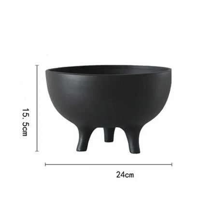 White ceramic tripod planter with three legs, 24cm wide, 15.5cm tall Decorbites on Tampa Home & Garden Store