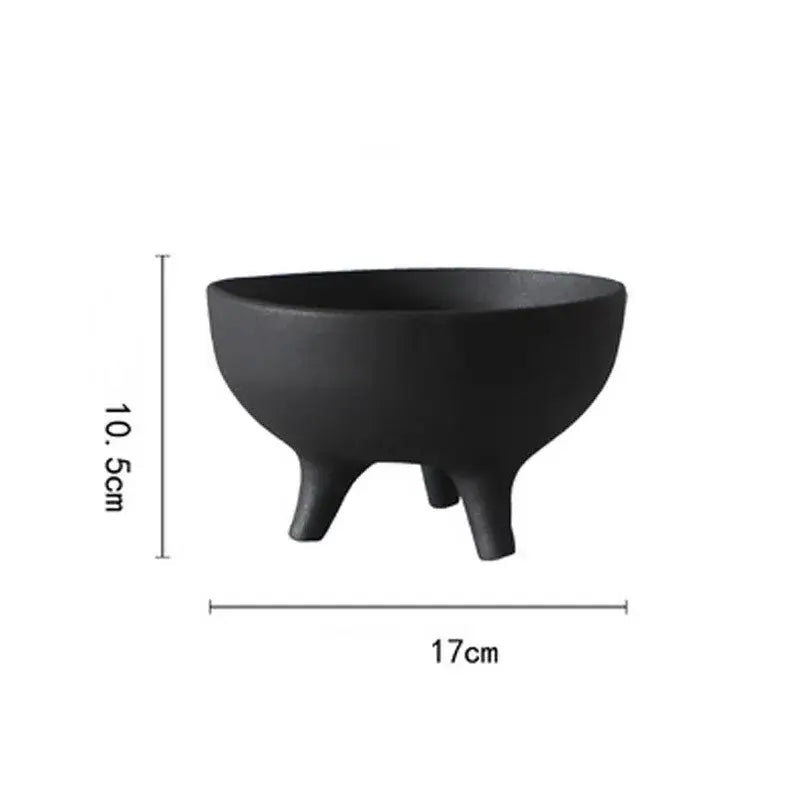 White ceramic tripod planter with three legs 17cm wide 10.5cm tall on Tampa Home & Garden Store