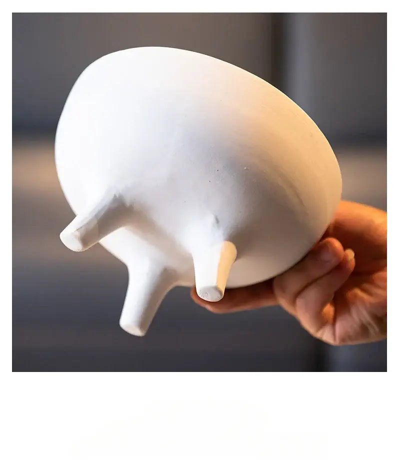 White ceramic tripod planter by Decorbites, vase-style decor on Tampa Home & Garden Store