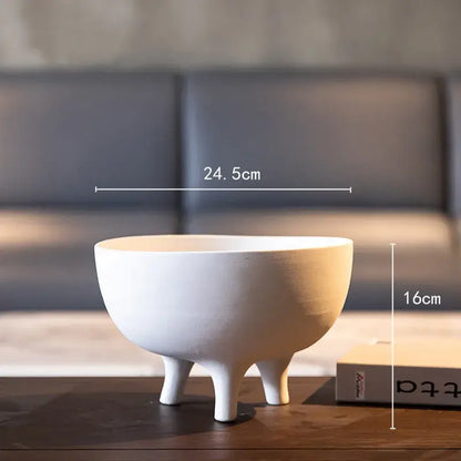 White ceramic tripod planter by Decorbites, 24.5 cm wide x 16 cm high on Tampa Home & Garden Store