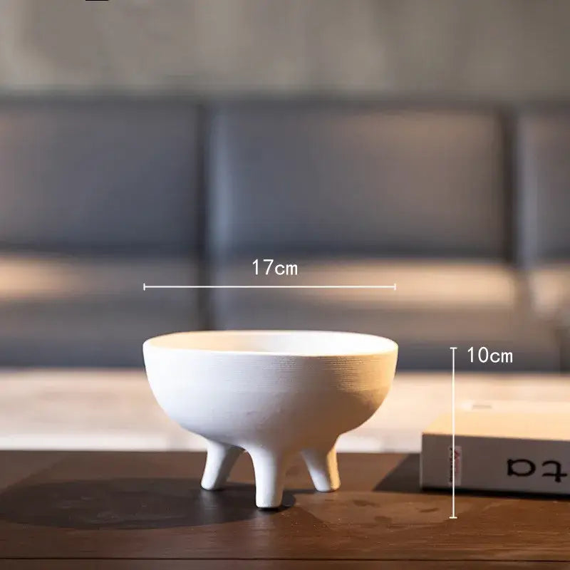 White ceramic tripod planter by Decorbites, 17 cm wide x 10 cm tall on Tampa Home & Garden Store