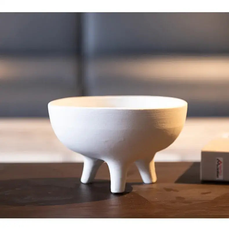 White ceramic tripod planter with three legs, Decorbites vase on Tampa Home & Garden Store