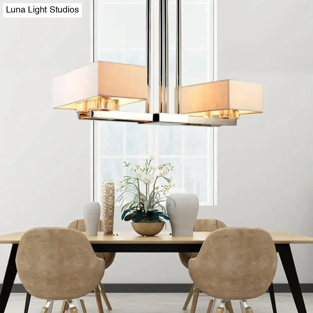 Modern chrome pendant light with fabric shade dining room chandelier by Decorbites on Tampa Home & Garden Store