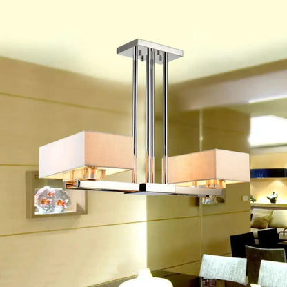 Modern chrome pendant light with fabric shade for dining room by Decorbites, twin fabric shades on Tampa Home & Garden Store
