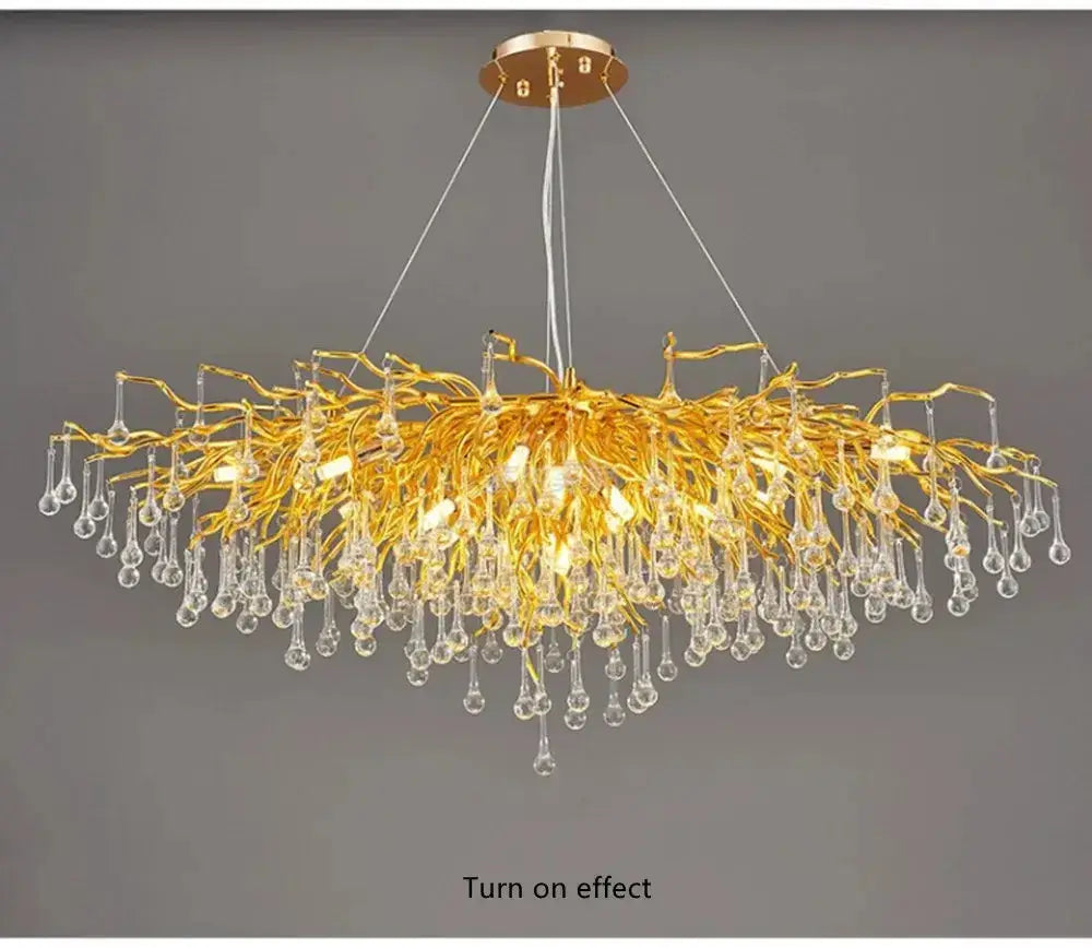 Chrome Rectangular Crystal Chandelier For Dining