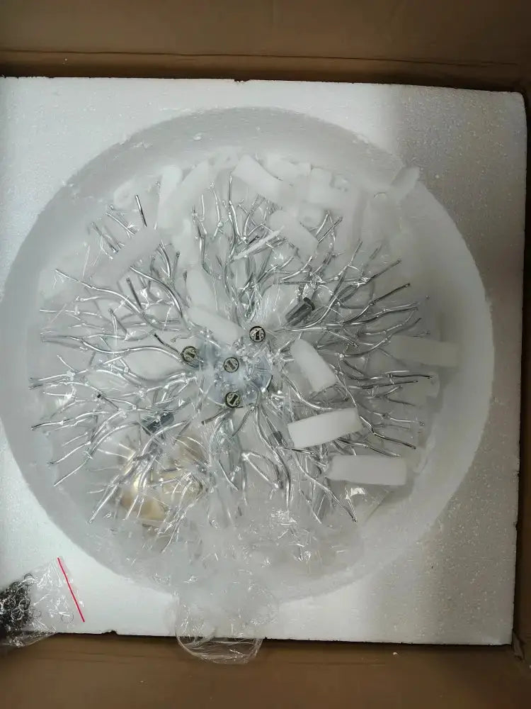 Chrome Rectangular Crystal Chandelier For Dining