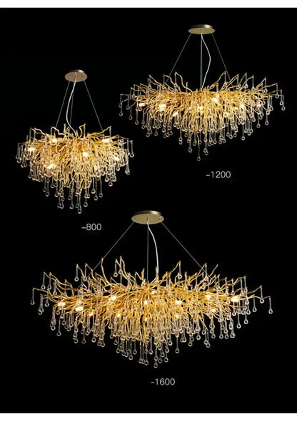 Chrome Rectangular Crystal Chandelier For Dining
