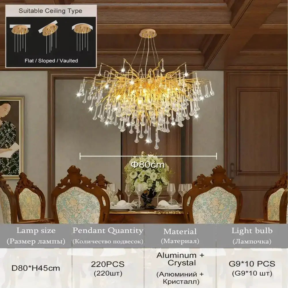 Chrome Rectangular Crystal Chandelier For Dining