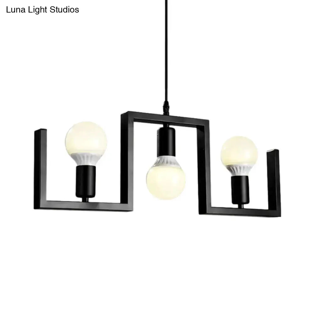 Industrial black metal kitchen island pendant fixture with three bulbs Decorbites on Tampa Home & Garden Store