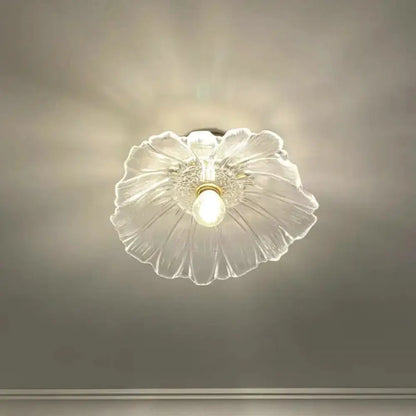 Classic Brass and Glass Ceiling Light for Hallway