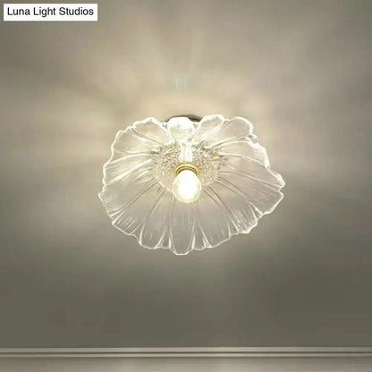 Classic Brass and Glass Ceiling Light for Hallway