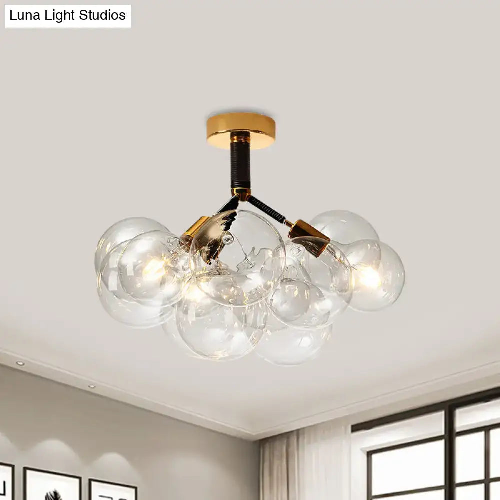 Brass Black Bubble Light ceiling fixture with clear glass globes by Decorbites on Tampa Home & Garden Store