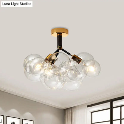Brass Black Bubble Light ceiling fixture with clear glass globes by Decorbites on Tampa Home & Garden Store
