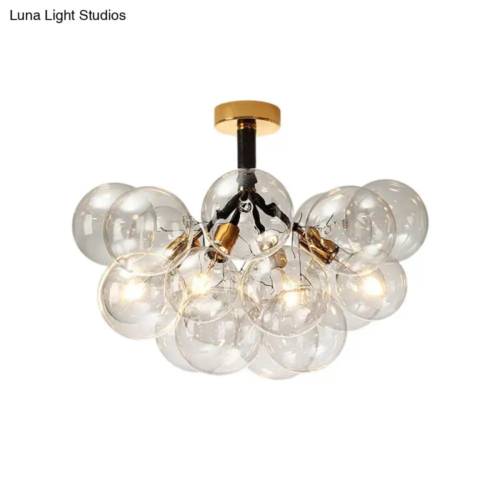 Brass Black Bubble Light chandelier with clear glass bubbles Decorbites home & garden on Tampa Home & Garden Store