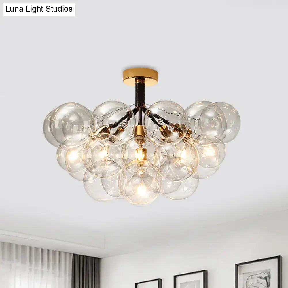 Brass Black Bubble Light ceiling fixture with clear glass globes and gold accents Decorbites on Tampa Home & Garden Store