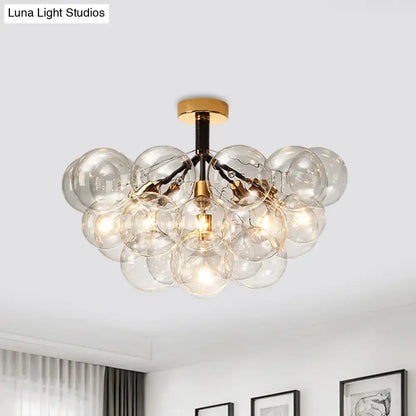 Brass Black Bubble Light ceiling fixture with clear glass globes and gold accents Decorbites on Tampa Home & Garden Store