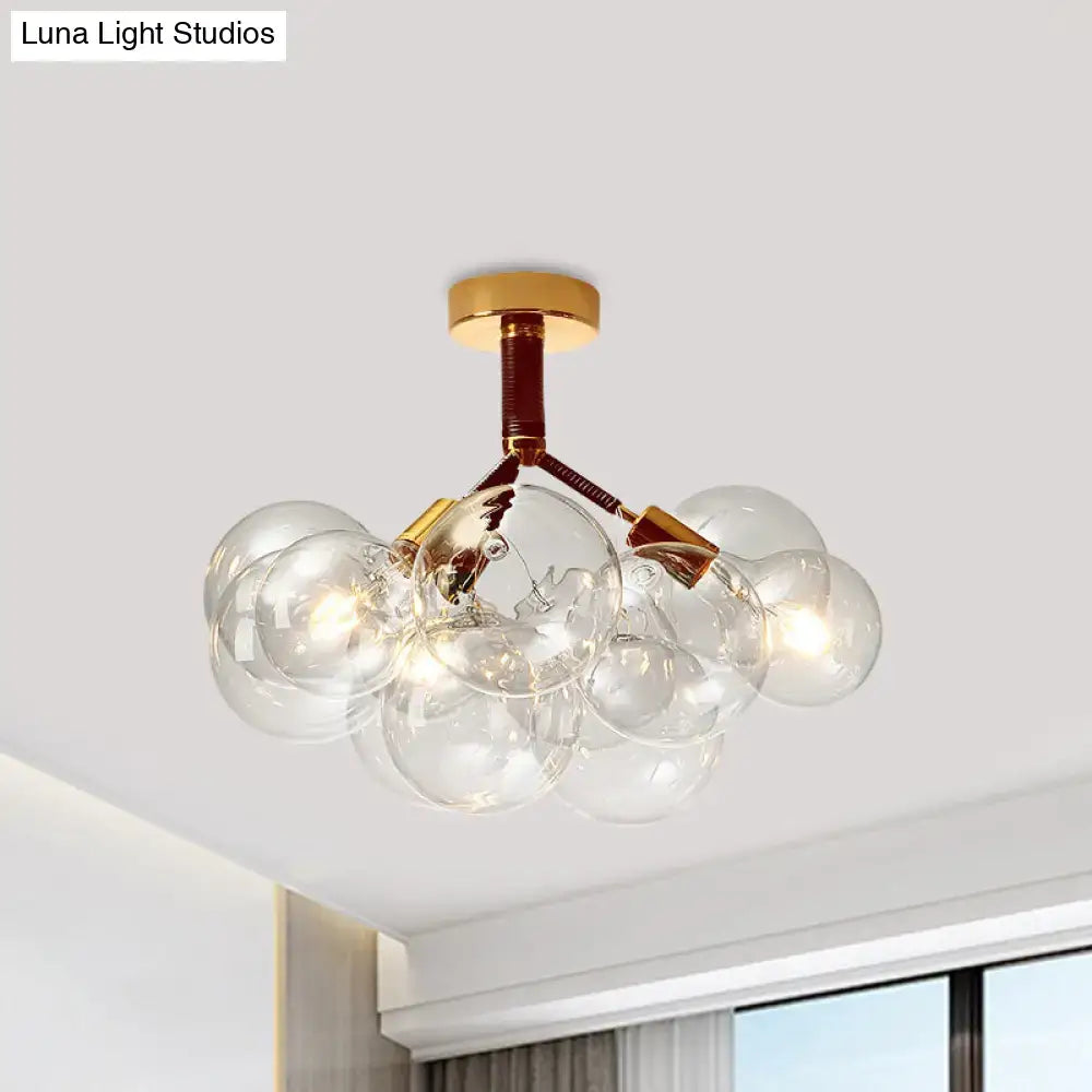 Brass Black Bubble Light chandelier with clear glass bubbles, Decorbites on Tampa Home & Garden Store