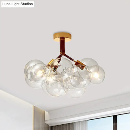 Brass Black Bubble Light chandelier with clear glass bubbles, Decorbites on Tampa Home & Garden Store