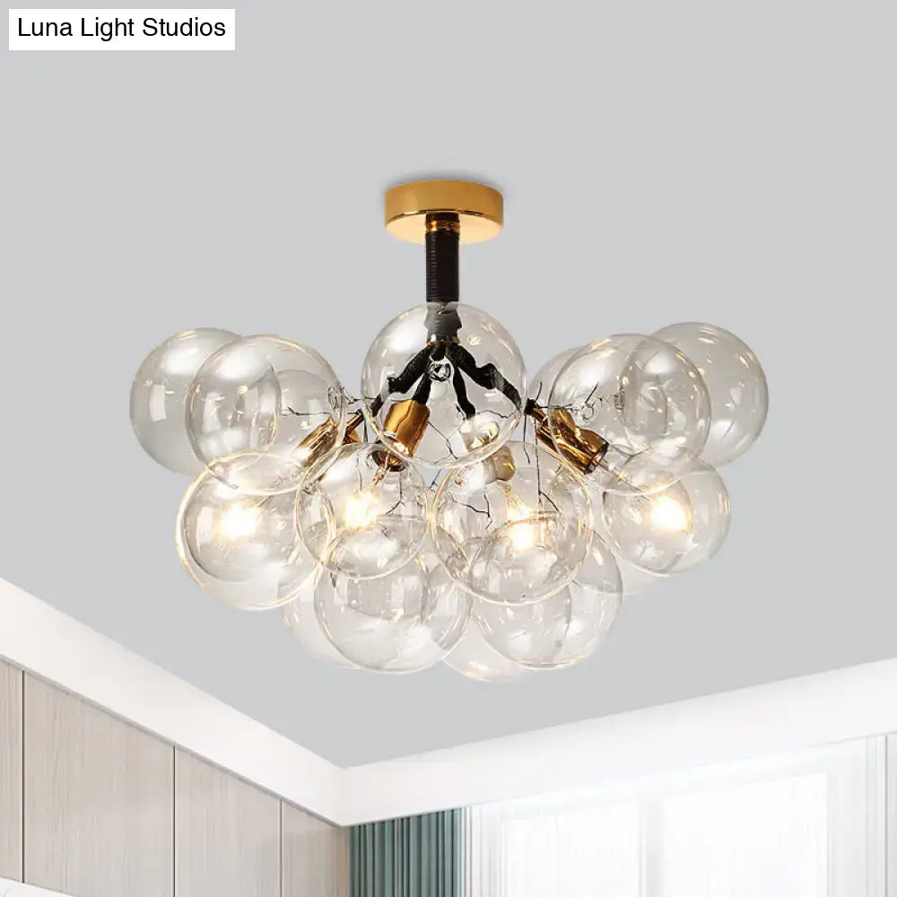 Brass Black Bubble Light ceiling fixture with clear glass globes Decorbites on Tampa Home & Garden Store