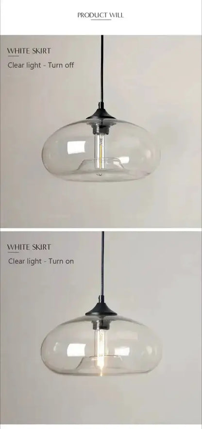 Modern amber and smoky gray glass LED pendant light by Decorbites for dining room on Tampa Home & Garden Store