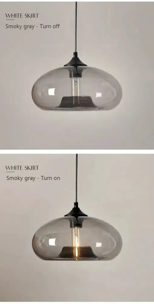 Pendant light Modern amber and smoky gray glass LED, Decorbites, dining room on Tampa Home & Garden Store