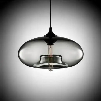Modern amber smoky gray glass pendant LED dining light by Decorbites with sleek silhouette on Tampa Home & Garden Store