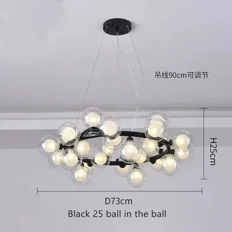 Black Gold Glass Ball Chandelier 25-globe circular chandelier by Decorbites on Tampa Home & Garden Store