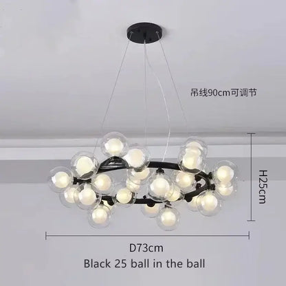 Black Gold Glass Ball Chandelier 25-globe circular chandelier by Decorbites on Tampa Home & Garden Store