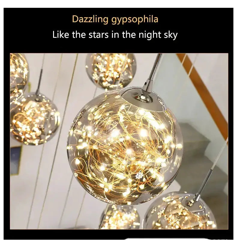 Chandelier Decorbites modern spiral crystal ball pendant with glass globes and warm LEDs on Tampa Home & Garden Store